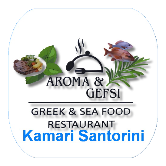 AROMA & GEFSI GREEK RESTAURANT in KAMARI Beach at SANTORINI